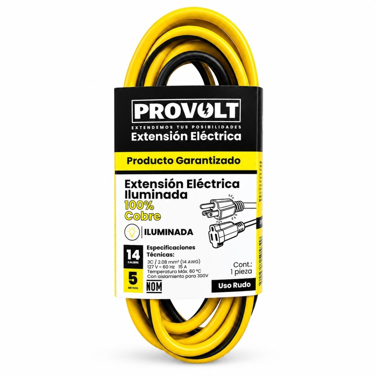 PROVOLT Extensión eléctrica iluminada